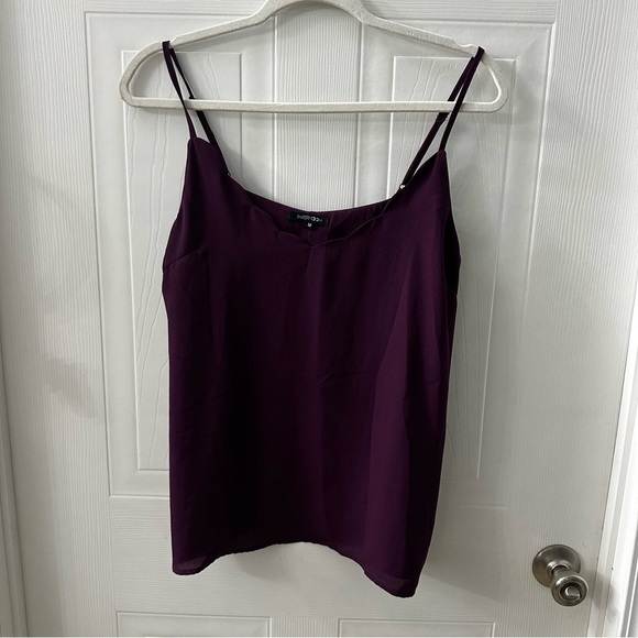 Papermoon Purple Scallop Neck Camisole Tank M | Adjustable‎ Straps Workwear - Picture 1 of 5